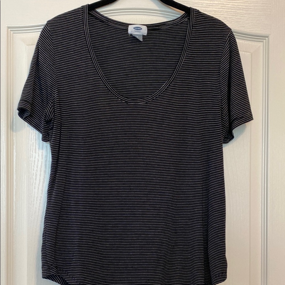 Old Navy Black Striped Women's Top